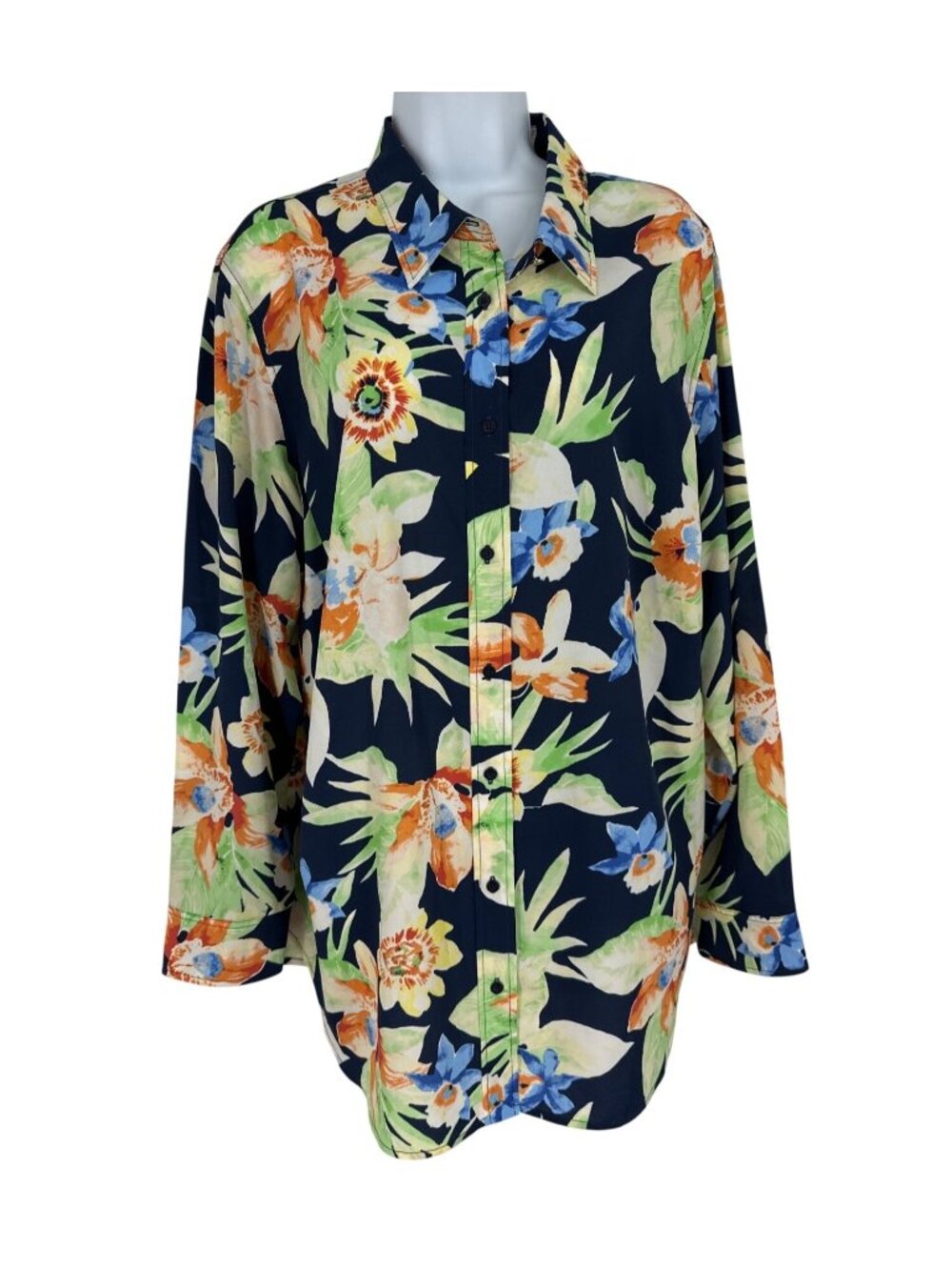 Lauren Ralph Lauren Floral Print Button-Down Long Sleeve Blouse Size 2X